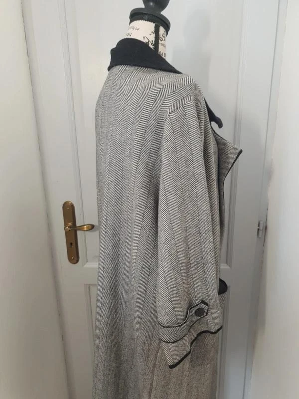 Manteau long souple / Veste fluide gris & noir Sweet Lady – Taille S / M (36 / 3 – photo 6